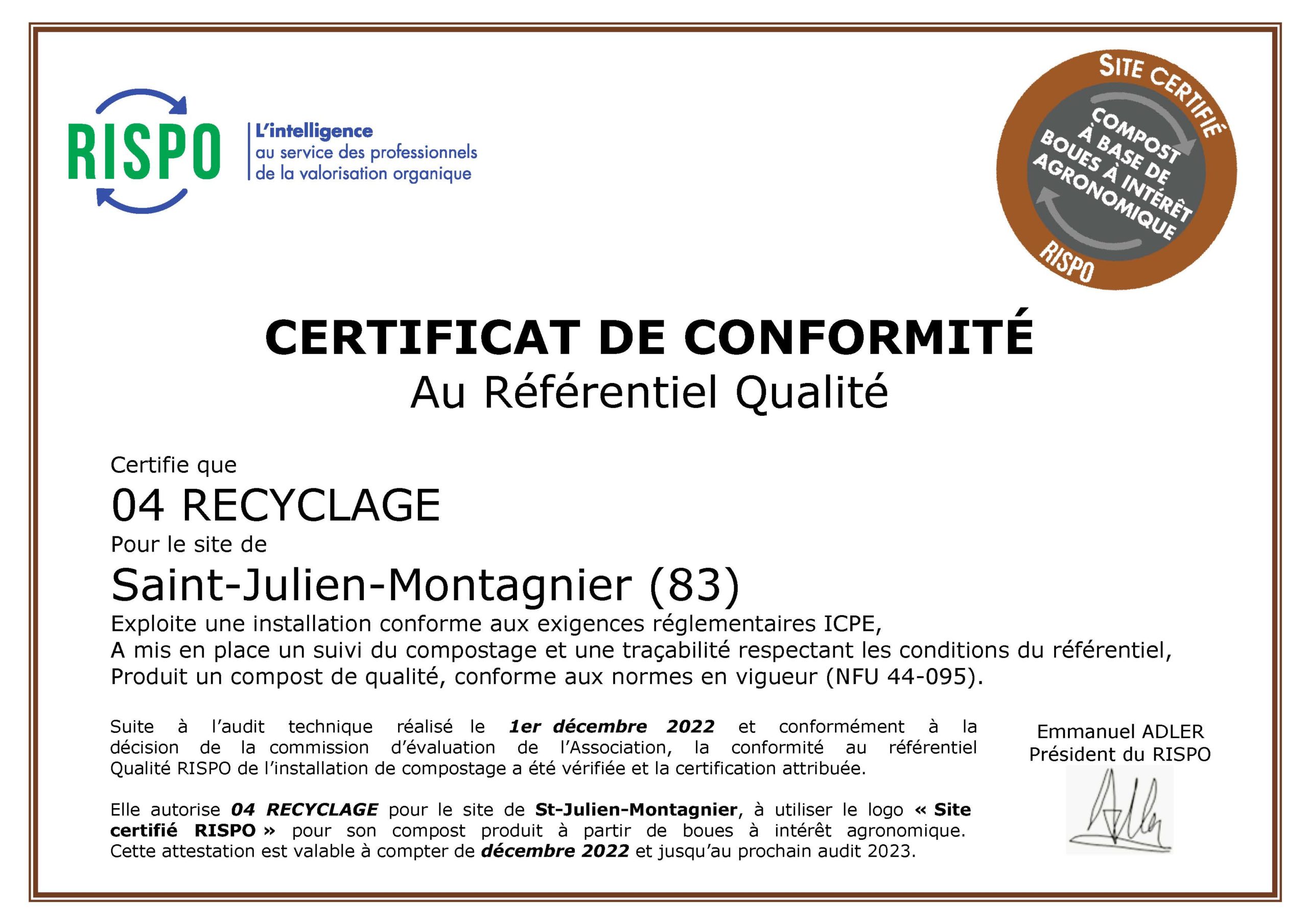 Certificat_04RECYCLAGE_St-Julien_2022_2023